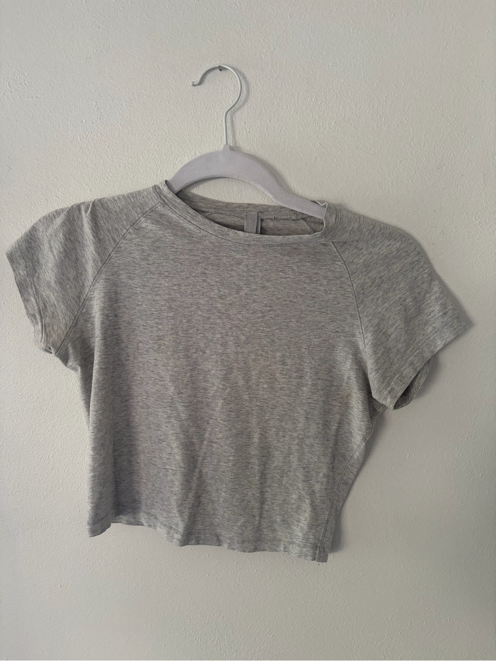 SKIMS Light Grey Short Sleeve Crop Top